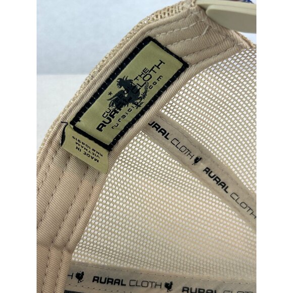 America We Grow Beer Trucker Hat Navy Beige Snapback Adjustable Mesh Back - Picture 6 of 7